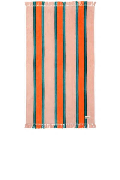 Business & Pleasure Beach Towel In Bistro Dusty Pink Stripe