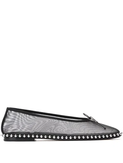 Alexander Wang Lina Ballchain Flat Ballet Flats In Black Polyamide