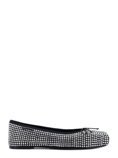 Alexander Wang Billie Flat In Crystal Satin In Black