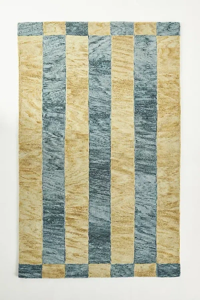 Anthropologie Hand-tufted Striped Vivianna Rug In Blue