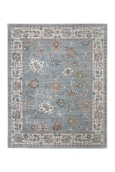 Anthropologie Power-loomed Welch Easy Care Rug In Blue