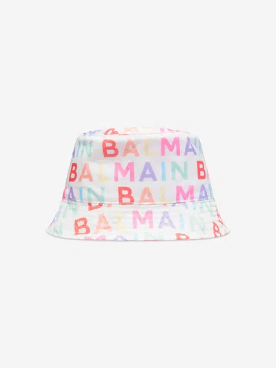 Balmain Kids Logo Bucket Hat In Multicoloured