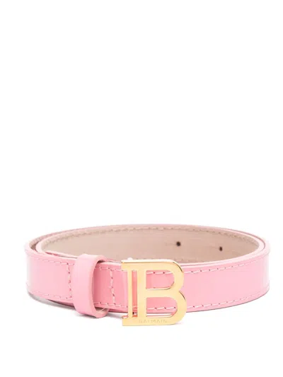 Balmain Kids' Leather Belt In Pink