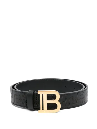 Balmain Kids' Logo-buckle Belt In Black