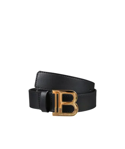 Balmain Logo-buckle Belt In Black