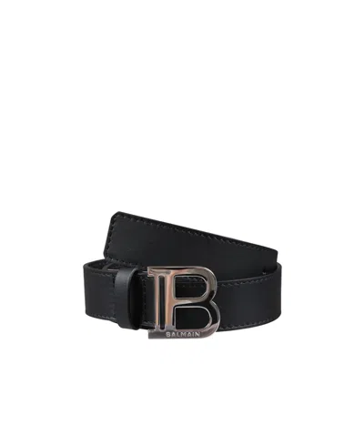 Balmain Logo-buckle Belt In Black