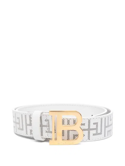 Balmain Kids' Logo-buckle Belt In White