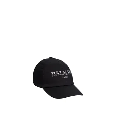 Balmain Logo Hat In Black