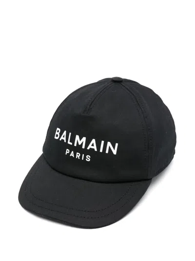 Balmain Kids' Logo-print Cap In Black