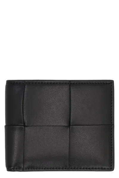 Bottega Veneta Intrecciato Leather Bifold Wallet In Black