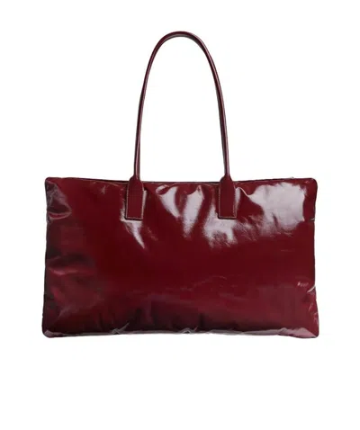 Bottega Veneta Logo Large Shoulder Bag In Red