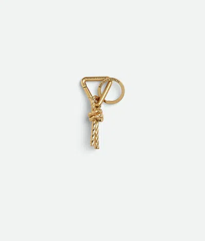 Bottega Veneta Metal Knot Keyring In Gold