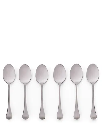 Brunello Cucinelli Engraved Stainless Steel Spoons (set Of 6) In Grey