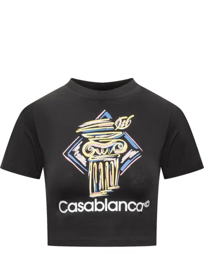 Casablanca Diamond Printed T-shirt In Black