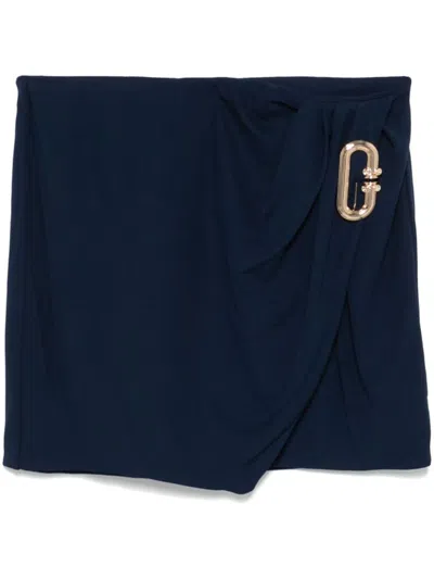 Casablanca Draped Mini Skirt In Blue