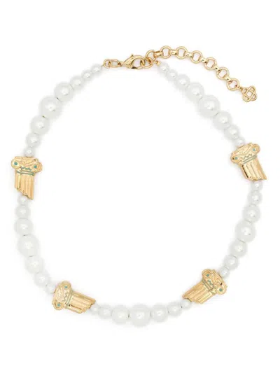 Casablanca Gradient Pearl Column Necklace Accessories In White