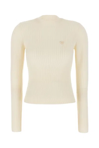 Casablanca Ivory Wool Sweater In White