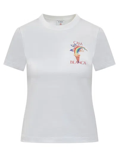 Casablanca Nature Teacher T-shirt In White