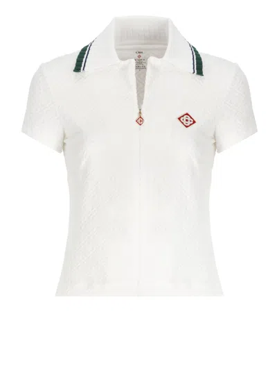 Casablanca Swim Polo Shirt In White