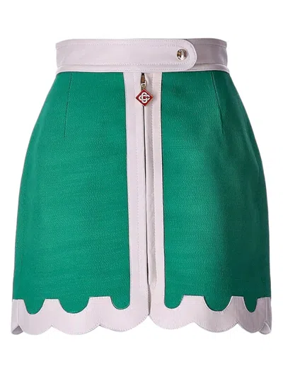 Casablanca Women's Falda Cremallera In Beig,verde