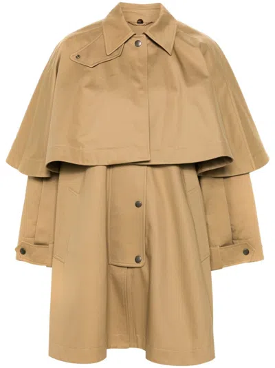 Chloé Gabardine Parka In Brown