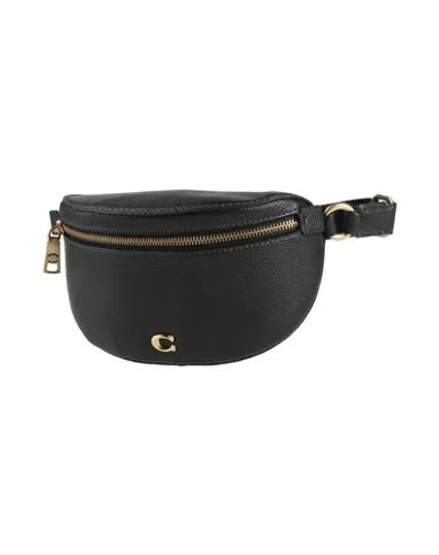 Coach Woman Belt Bag Black Size - Leather