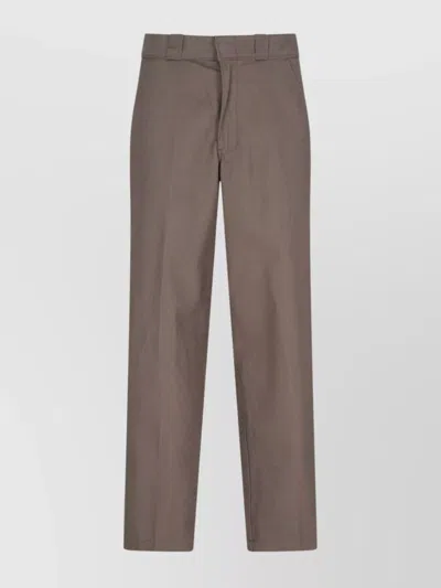 Dickies Straight Trousers With Belt Loops And Pockets In Gray