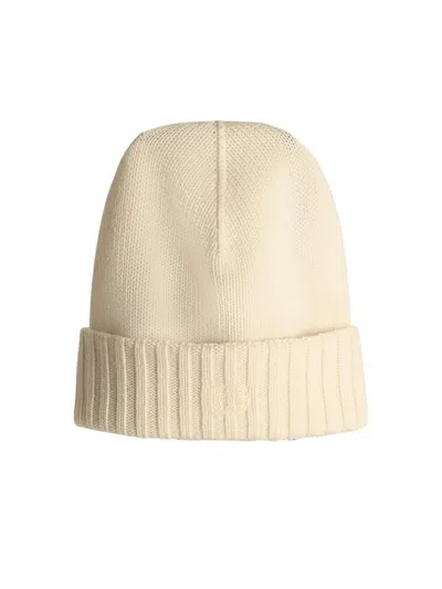 Dolce & Gabbana Dolce  Gabbana Logo Embroidered Knitted Beanie In White