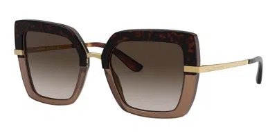 Dolce & Gabbana Dolce&gabbana 52mm Square Sunglasses In Gold