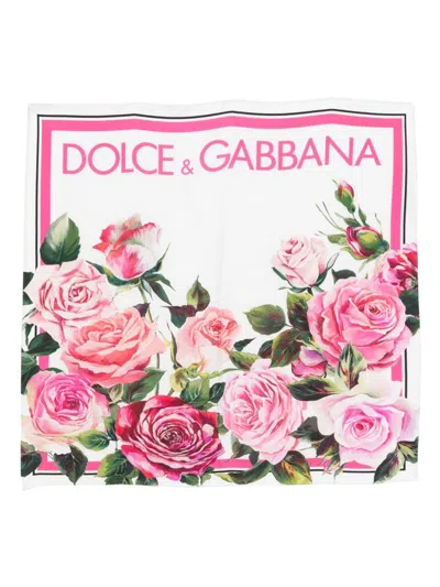 Dolce & Gabbana Floral-print Scarf In Pink