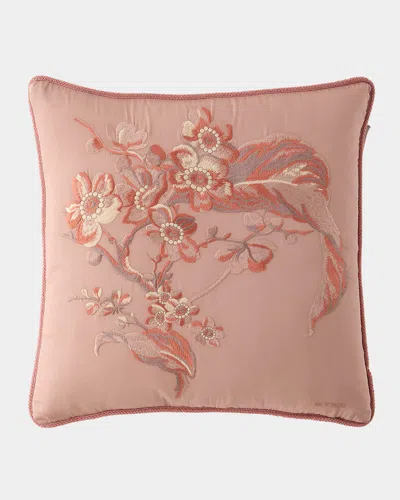 Etro Embroidered Reversible Pillow, 18" Square In Pink