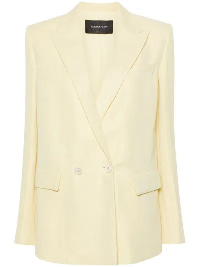 Fabiana Filippi Peak-lapels Double-breasted Blazer In Yellow