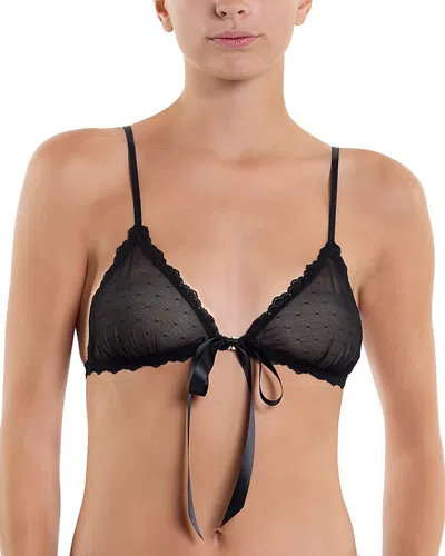 Hanky Panky Front Tie Bralette In Black