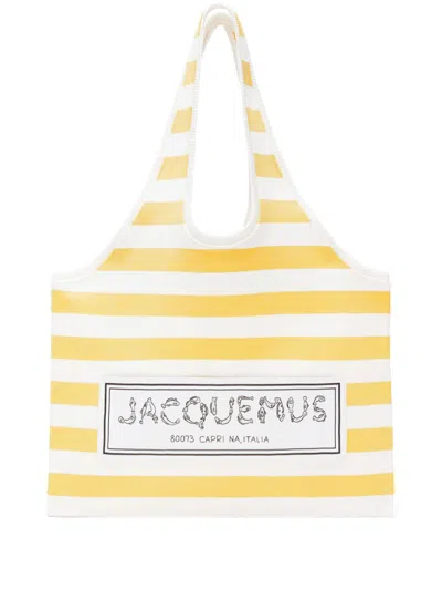 Jacquemus Le Tote Logo-print Bag In Yellow