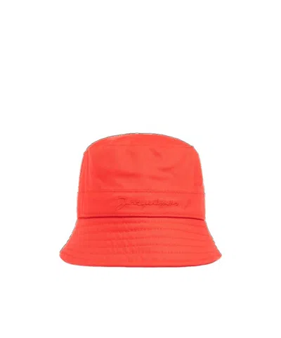 Jacquemus Logo Fisherman's Hat In Orange