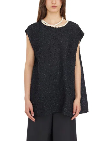 Junya Watanabe Sleeveless Knit Top In Black