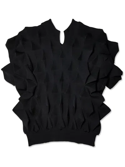 Junya Watanabe Knit Poly Top In Black