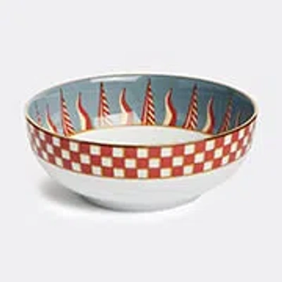 La Doublej Geometric-print Porcelain Bowl (25cm) In Apollo Brick