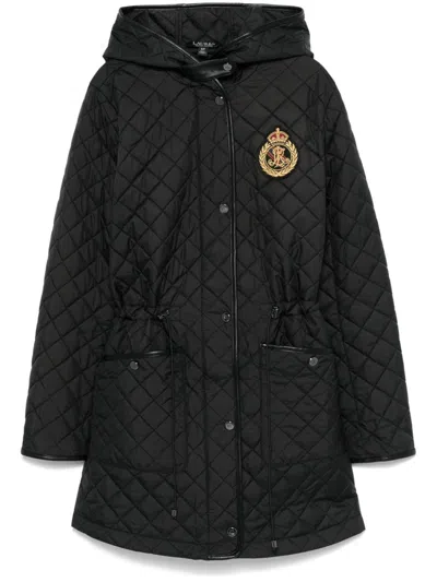 Lauren Ralph Lauren Logo-patch Parka Coat In Black