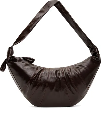 Lemaire Brown Large Croissant Bag In Br401 Chocolate Fond