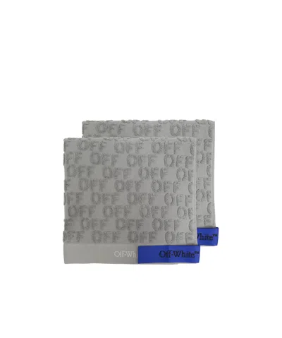 Off-white Off Stamp Towel Set (set Of Two) In Gray