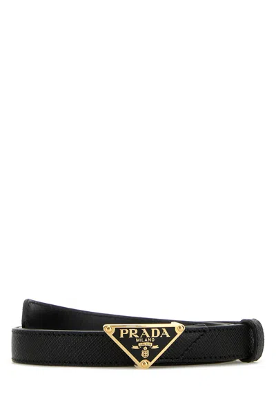 Prada Black Leather Belt