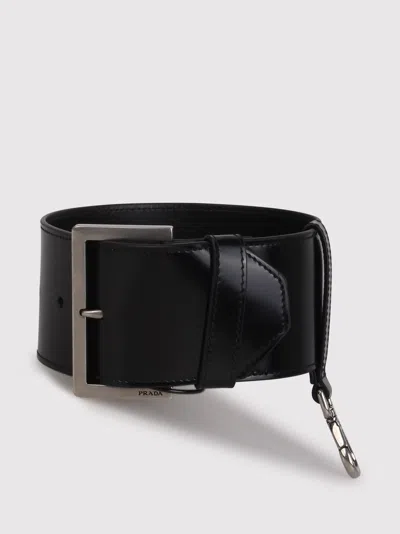 Prada Leather Wrist Strap In Black