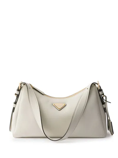 Prada Re-edition Patent Leather Shoulder Bag In F0pg7 Bianco N