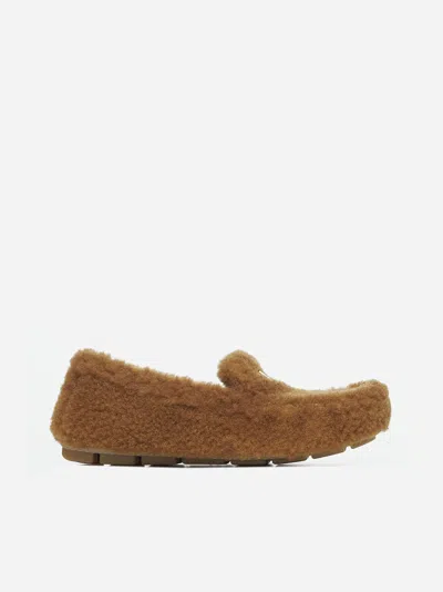 Prada Caramel Coloured Sheepskin Driver Loafer