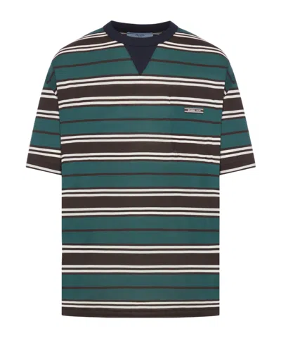 Prada Striped T-shirt In Stripped