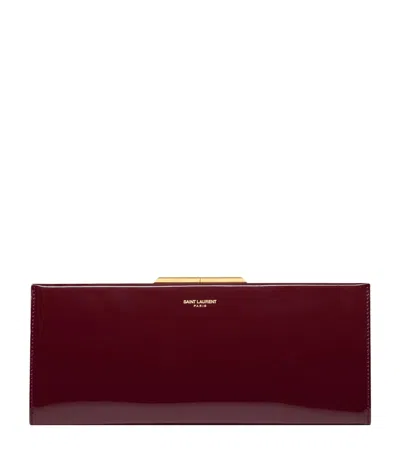 Saint Laurent Calfskin Midnight Clutch Bag In Red