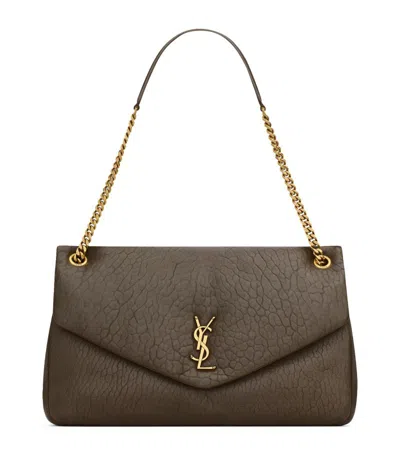 Saint Laurent Calypso Large Leather Shoulder Bag In Light Musk