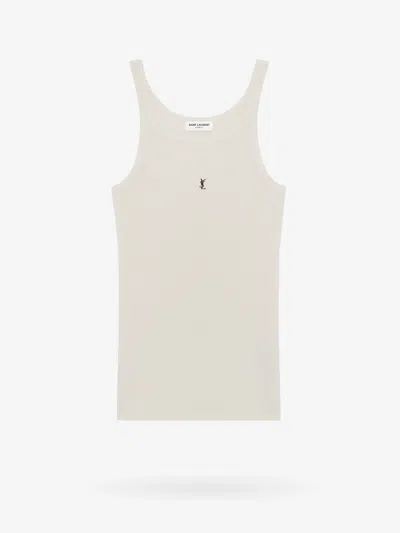 Saint Laurent Sleeveless T-shirt In White