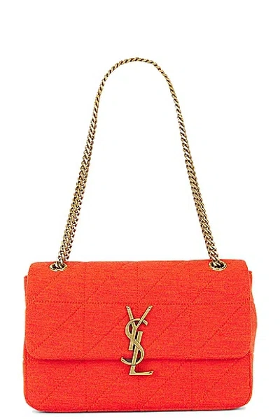 Saint Laurent Medium Jamie Wool Shoulder Bag In Red